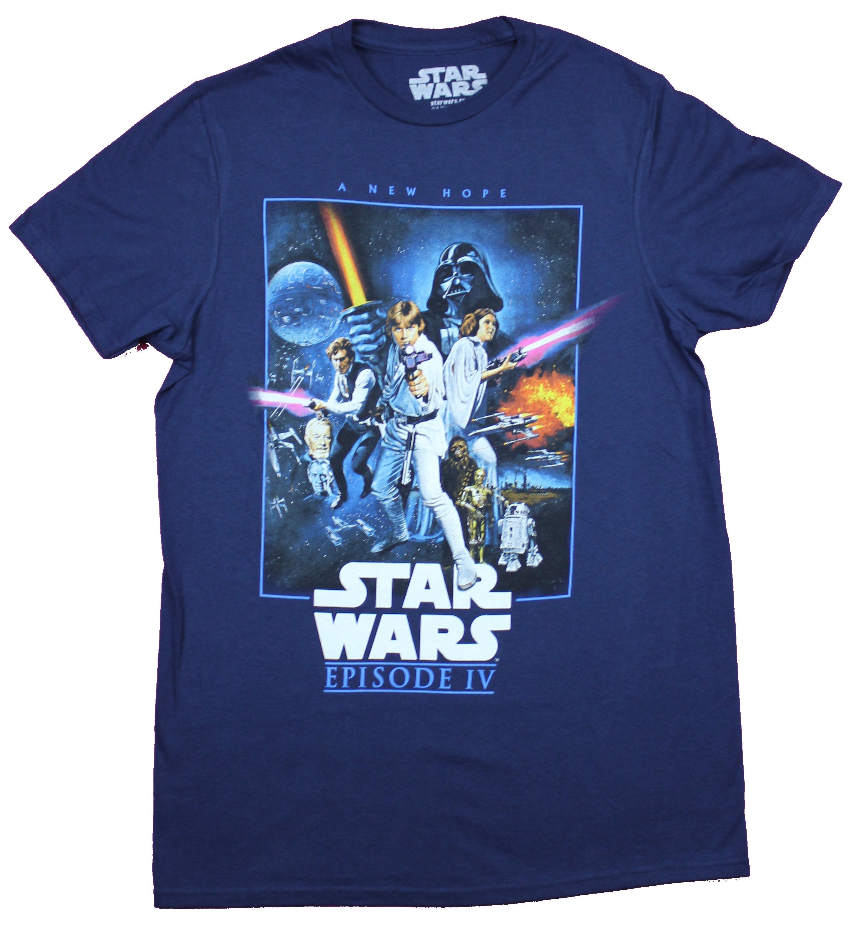 Star Wars Mens T-Shirt  - A New Hope Episode IV Classic Color Poster Box