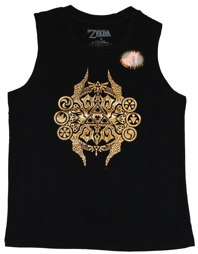 Legend of Zelda Girls Juniors Tank Top - Super Circled TriForce Foil Image