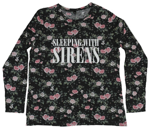 Sleeping With Sirens Girls Juniors Light Sweatshirt - Name over Floral Field - Inmyparentsbasement.com