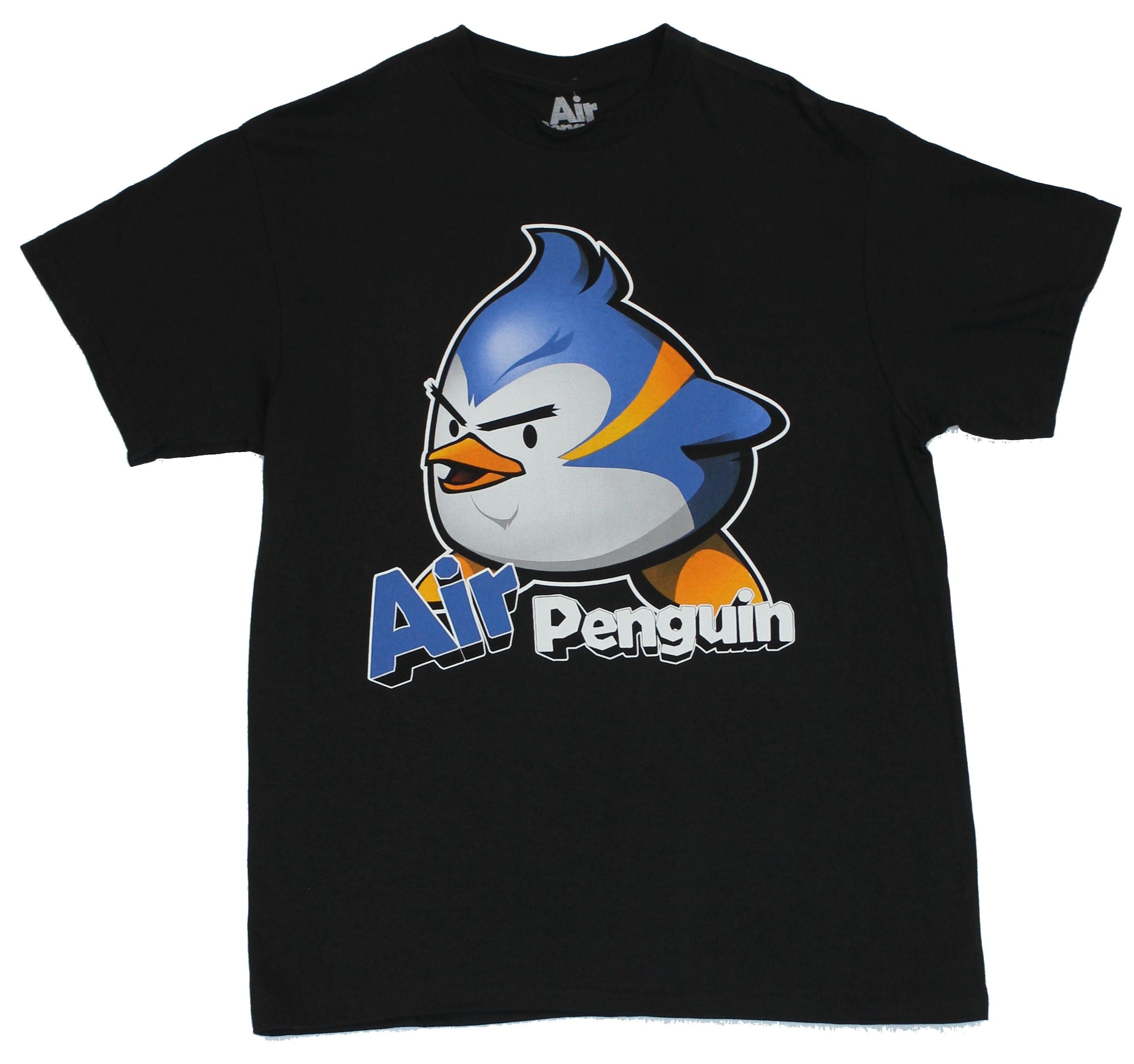 Air Penguin Mens T-Shirt  - Classic Logo on Black