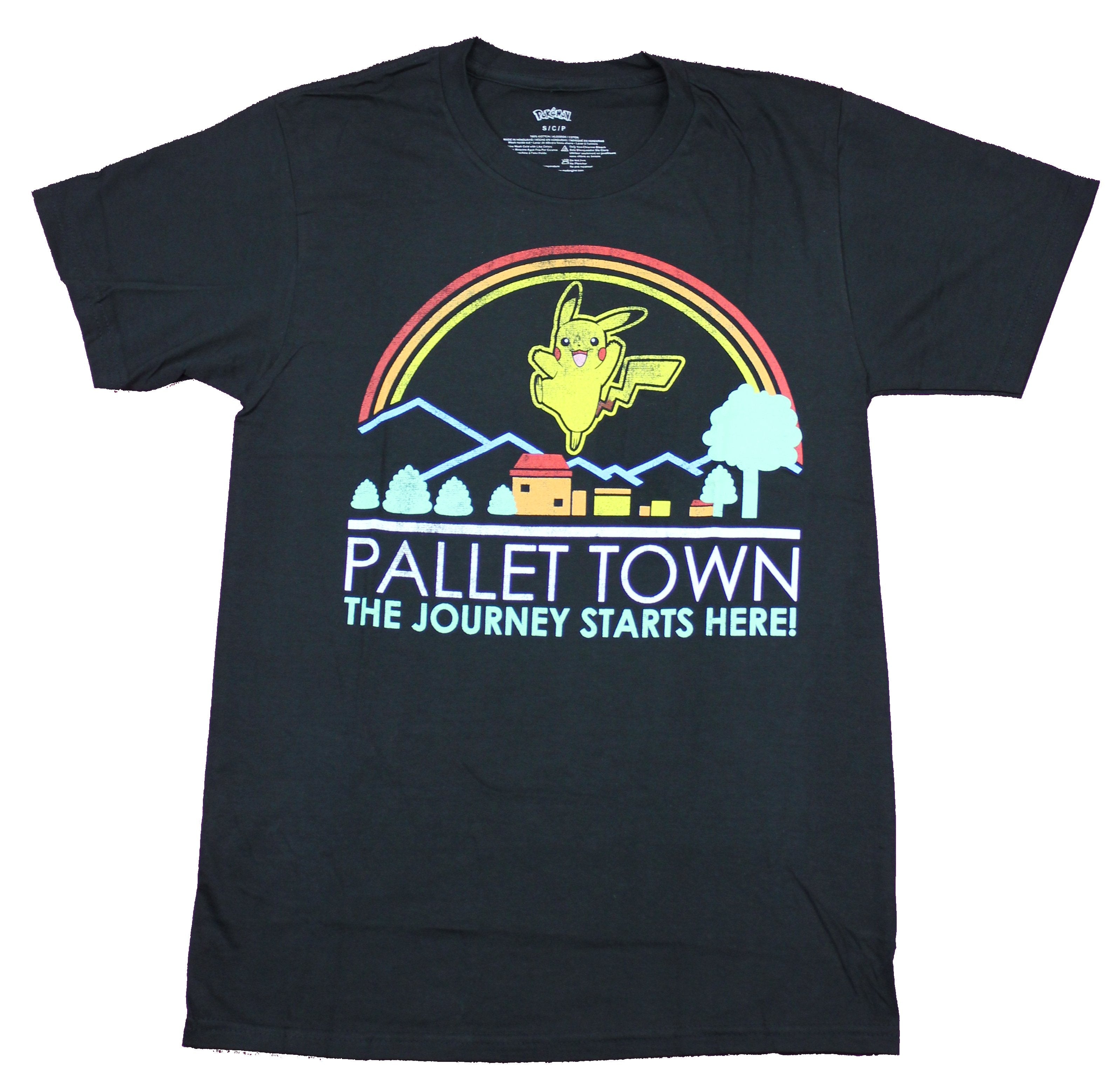 Pokemon Mens T-Shirt  - Pikachu Pallet Town The Journey Starts Here