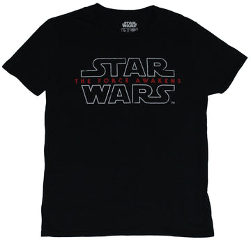 Star Wars Force Awakens Mens T-Shirt  - Simple Lined Logo