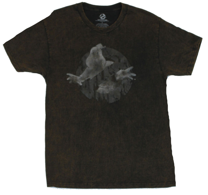 Ghostbusters Mens T-shirt - Super Distressed No Ghost Image Logo - Inmyparentsbasement.com