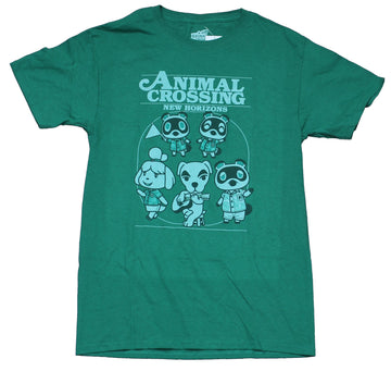Animal Crossing Mens T-Shirt - 5 Character New Horizons Circle Group