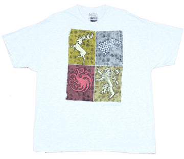Game of Thrones Mens T-Shirt - 4 House Sigils in Boxes