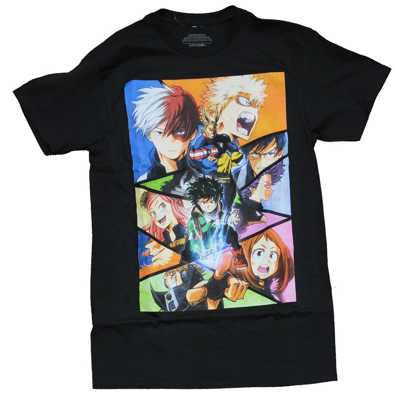My Hero Academia Mens T-Shirt - Deku Power Punch Over Character Collage