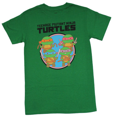 Teenage Mutant Ninja Turtles Mens T-Shirt - Chibi Style Group