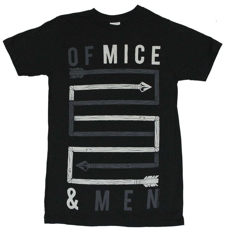 Of Mice & and Men Mens T-Shirt - Bendy White and Gray Arrow Image - Inmyparentsbasement.com