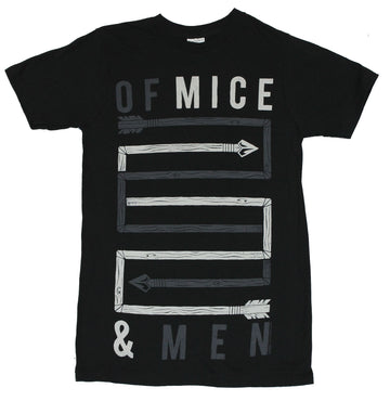 Of Mice & and Men Mens T-Shirt - Bendy White and Gray Arrow Image