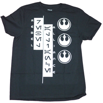 Star Wars Mens T-Shirt - Aurebesh Rebel Alliance Logo Image