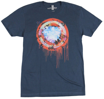 Captain America (Marvel Comics) Mens T-Shirt - Splattered Paint Really Messed Up