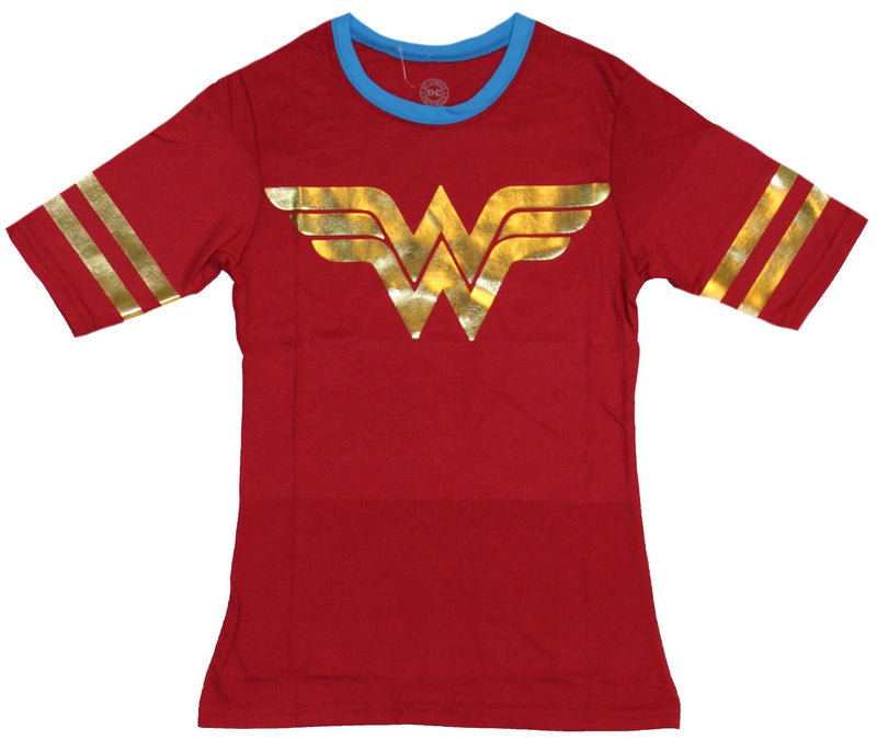 Wonder Woman Girls Juniors T-Shirt - Foil WW Front Name Foil Back