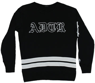 A Day To Remember Crewneck Sweatshirt - Gothic Letter White Stripe Image