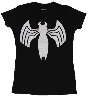 Spider-man Venom Girls Juniors T-Shirt - Glittery Styled Costume Front Image