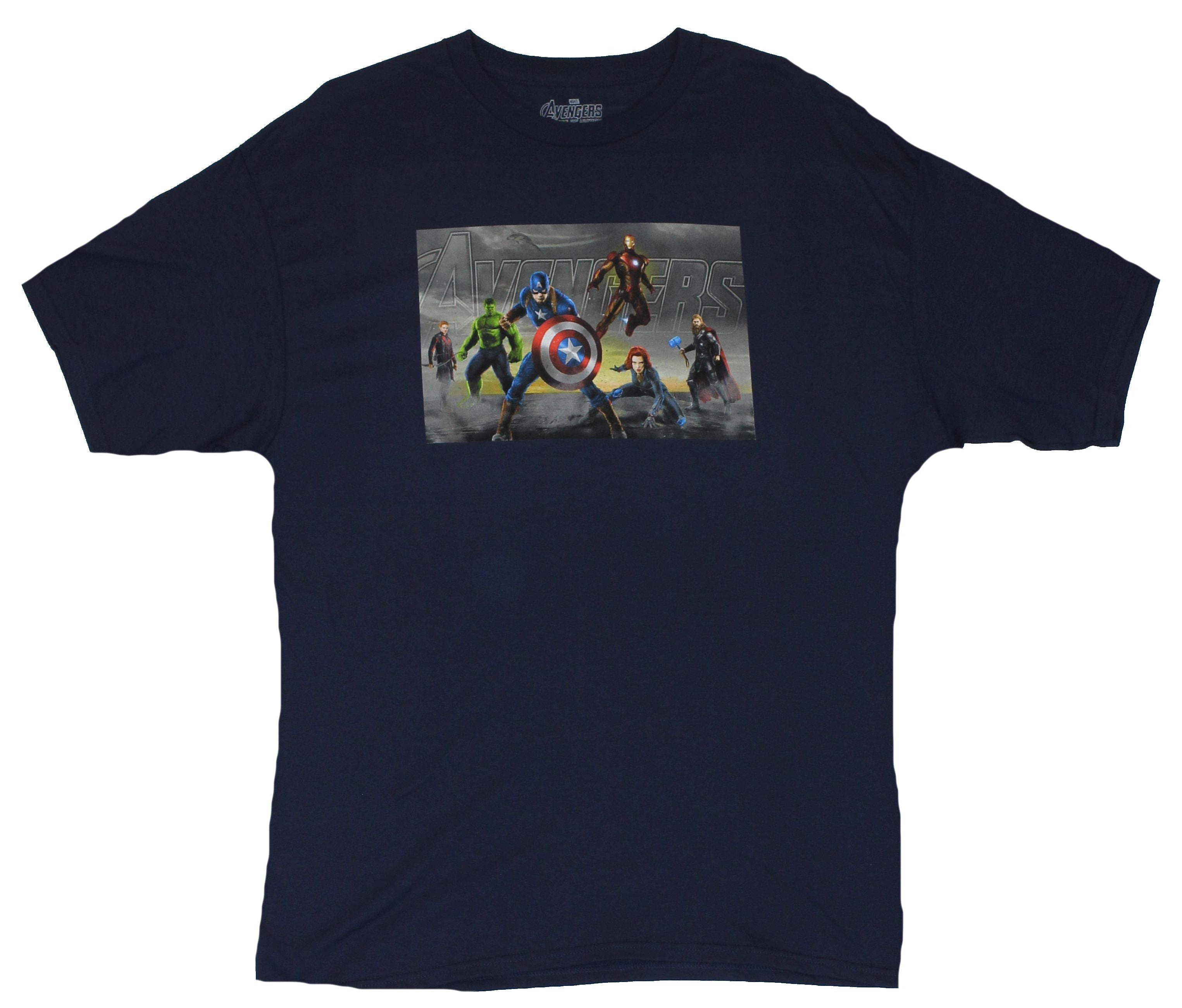 Avengers (Marvel Comics) Mens T-Shirt - Squared Battle Ready Movie Heroes Image