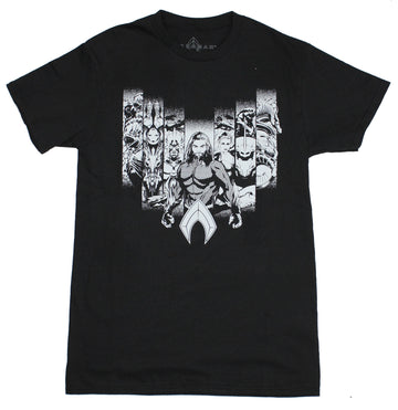 Aquaman DC Comics Mens T-Shirt - Character Bars Aquaman Front & Center