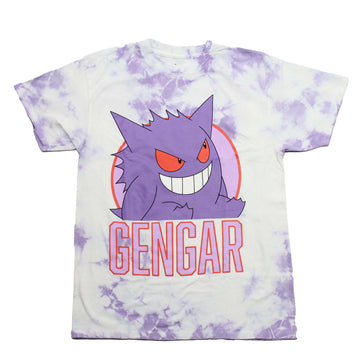 Pokemon Mens T-Shirt - Giant Gengar Image over Name Tie Dye
