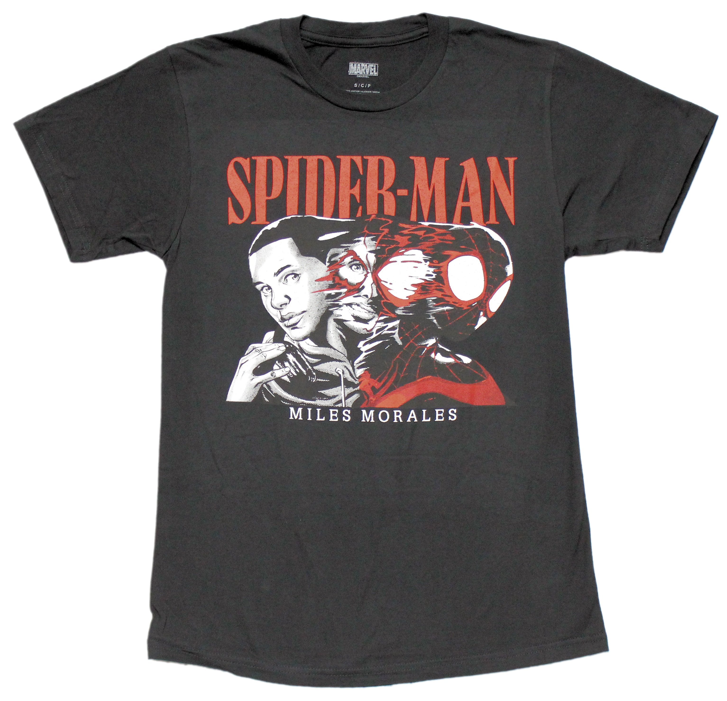 Spider-Man Mens T-shirt - Miles Morales Transforming into Spider-Man
