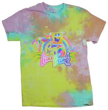 Spongebob Squarepants Mens  T-Shirt - Lisa Frank Dancing Beach fun