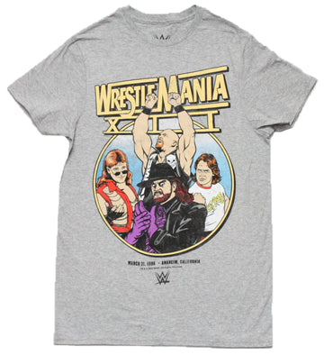 WWE Mens T-Shirt - Cartoon Style Wrestlemania XII 1996
