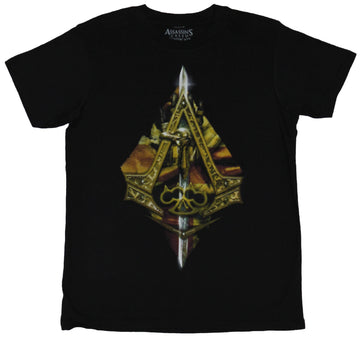 Assassin's Creed Syndicate Mens T-Shirt - Golden Trident A Logo Collage