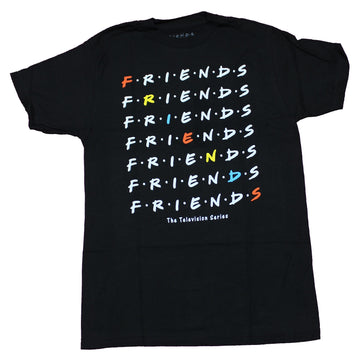 Friends Television Series Mens T-Shirt - Repeated Word Lines Logo