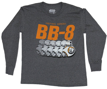 Star Wars Girls Juniors  Long Sleeve T-Shirt - Force Awakens Rolling BB-8 Under