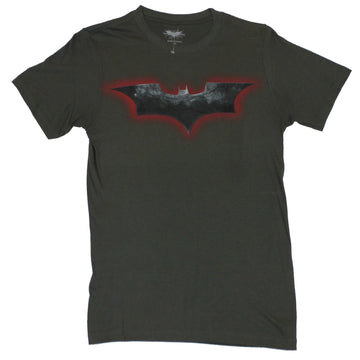 Batman (the Dark Knight Rises) Mens T-Shirt  - Dark Knight Rises Red Black Log