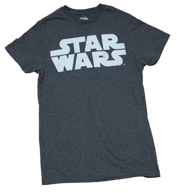 Star Wars Mens T-Shirt - Simple Classic Distressed White Word Logo