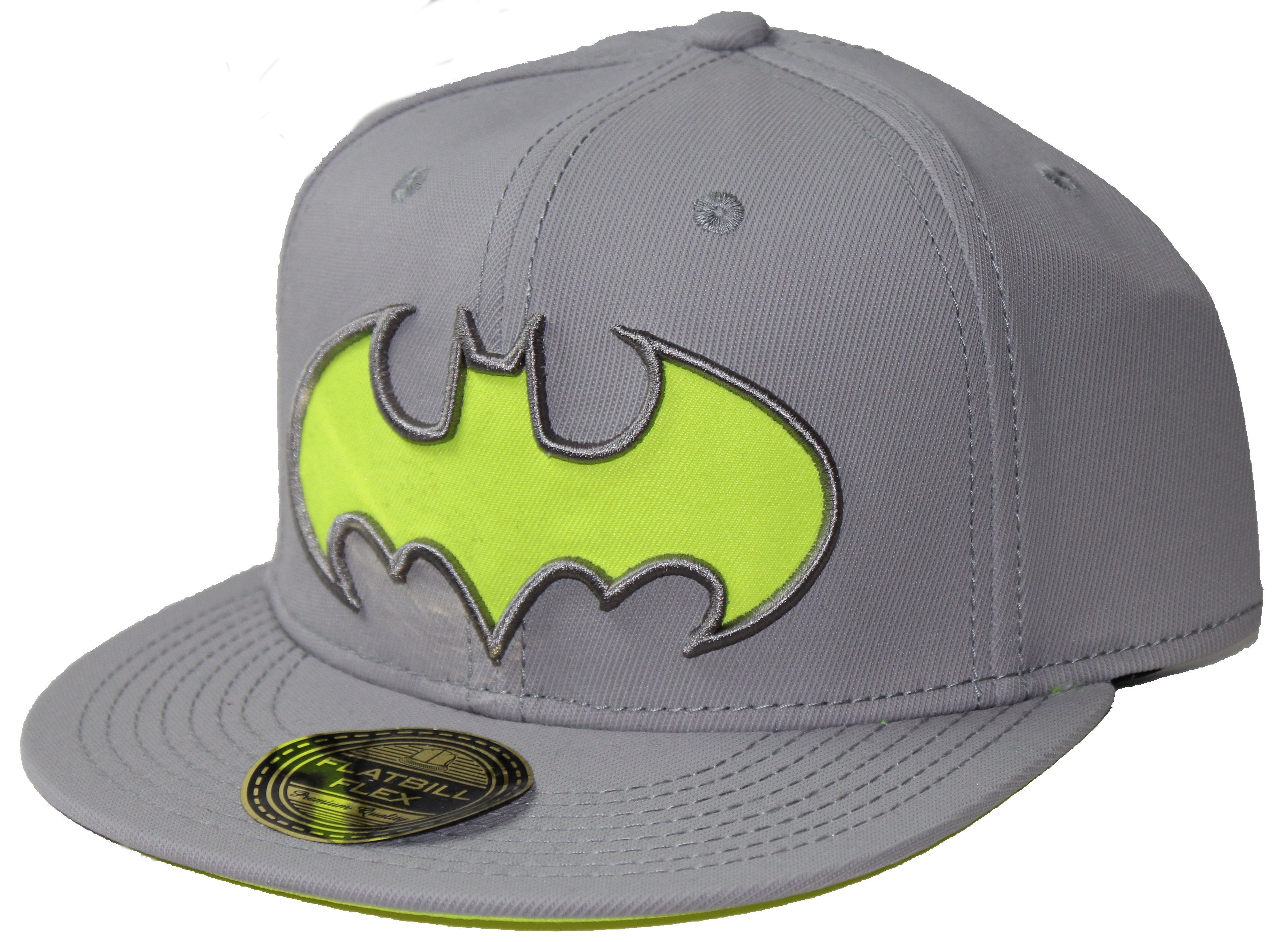 Batman Classic Neon GReen Logo Flexible Style Fitted Cap Hat