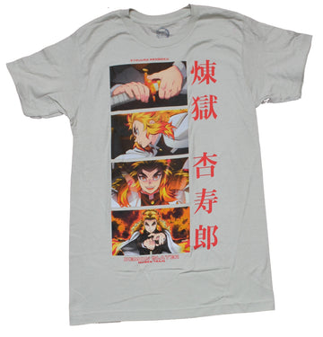 Demon Slayer Mens T-Shirt - Mugen Train Kyojuro Rengoku Action Boxes