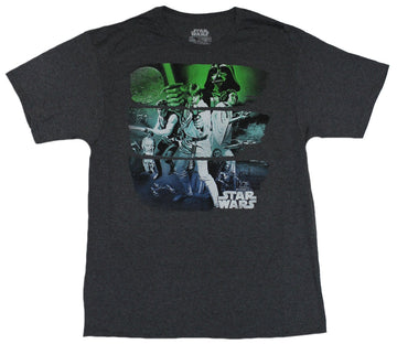 Star Wars Mens T-Shirt - Bluish Green  Part New Hope Poster Image