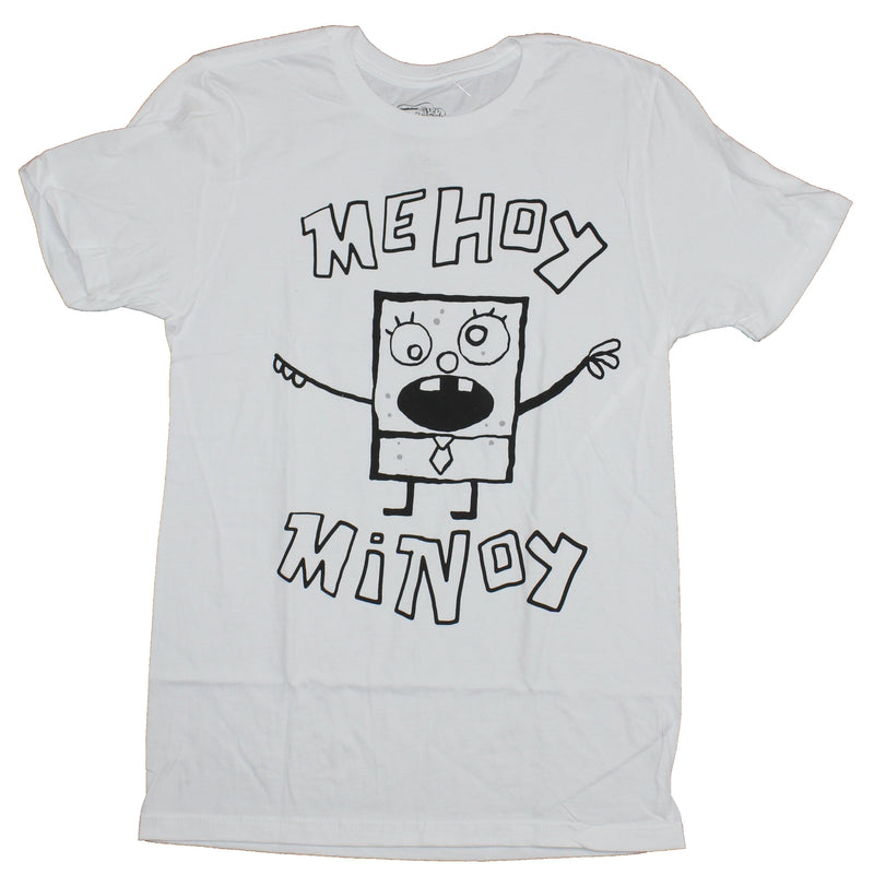 Spongebob Sqaurepants Mens T-Shirt - Me Hoy Minoy Crazy Bob Meme Image