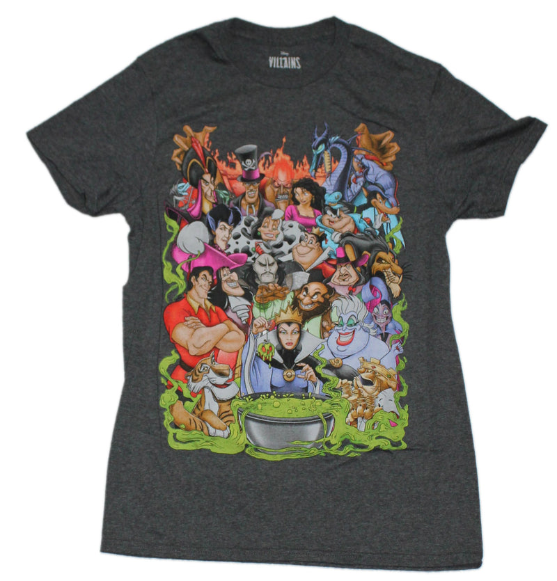 Disney Mens T-Shirt -  Giant Cast of Villains - Inmyparentsbasement.com