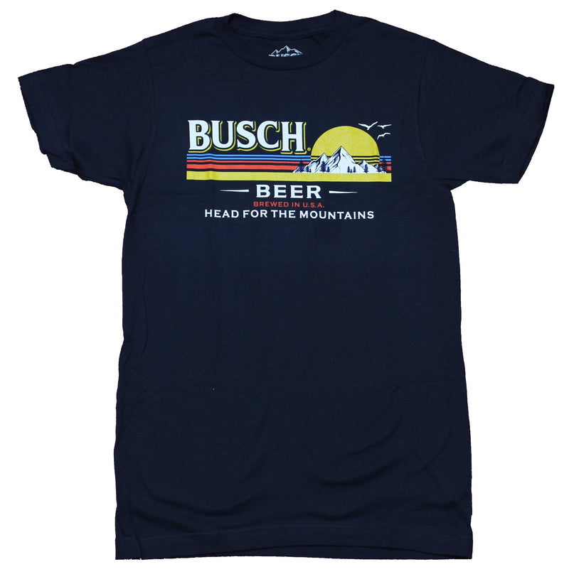 Busch Light Mens T-Shirt - Head For The Mountains Sunset Logo - Inmyparentsbasement.com