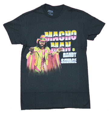 WWE Mens T-Shirt - Macho Man Randy Savage Standing Next To Name