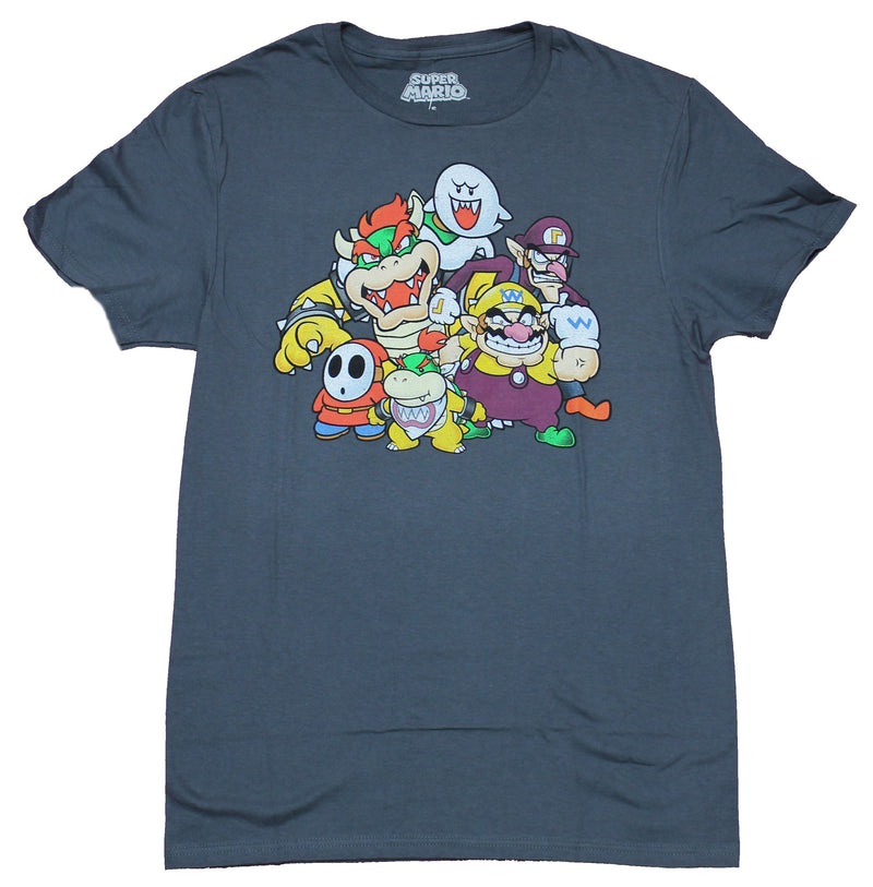 Super Mario Brothers Mens T-Shirt - Mario Villain Pile Up Image - Inmyparentsbasement.com