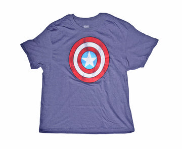 Captain America Mens T-Shirt - Distressed Logo Shield Image