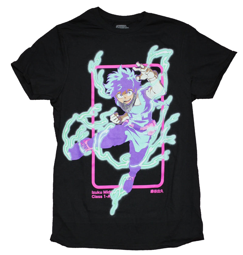 My Hero Academia Mens T-Shirt - Glowing Deku Electrified Attack Box - Inmyparentsbasement.com