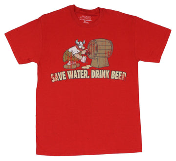 Hagar the Horrible Mens T-Shirt  - "Save Water. Drink Beer." Keg Image