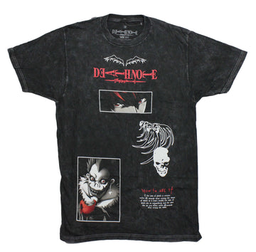Death Note Mens T-Shirt -Box Ryuk with Apple Along How to Use it & Skull