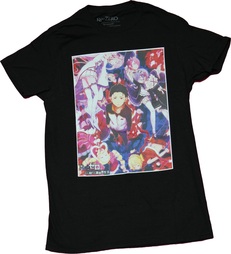 Re:Zero Mens T-Shirt  - Glowing Group Key Art Image - Inmyparentsbasement.com