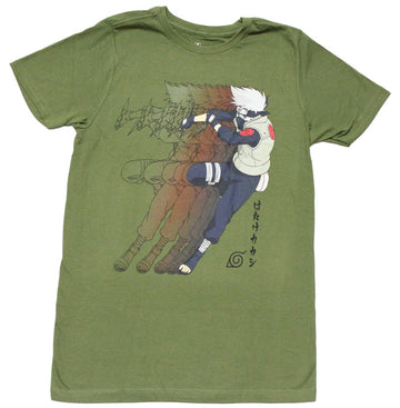 Naruto Shippuden Mens T-Shirt - Kakashi Fading Repeat Image