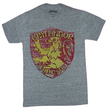 Harry Potter Mens T-Shirt - Gryffindor Quidditch Distressed Shield Image