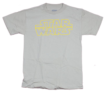 Star Wars Mens T-Shirt - Classic Yellow Lined Logo Image