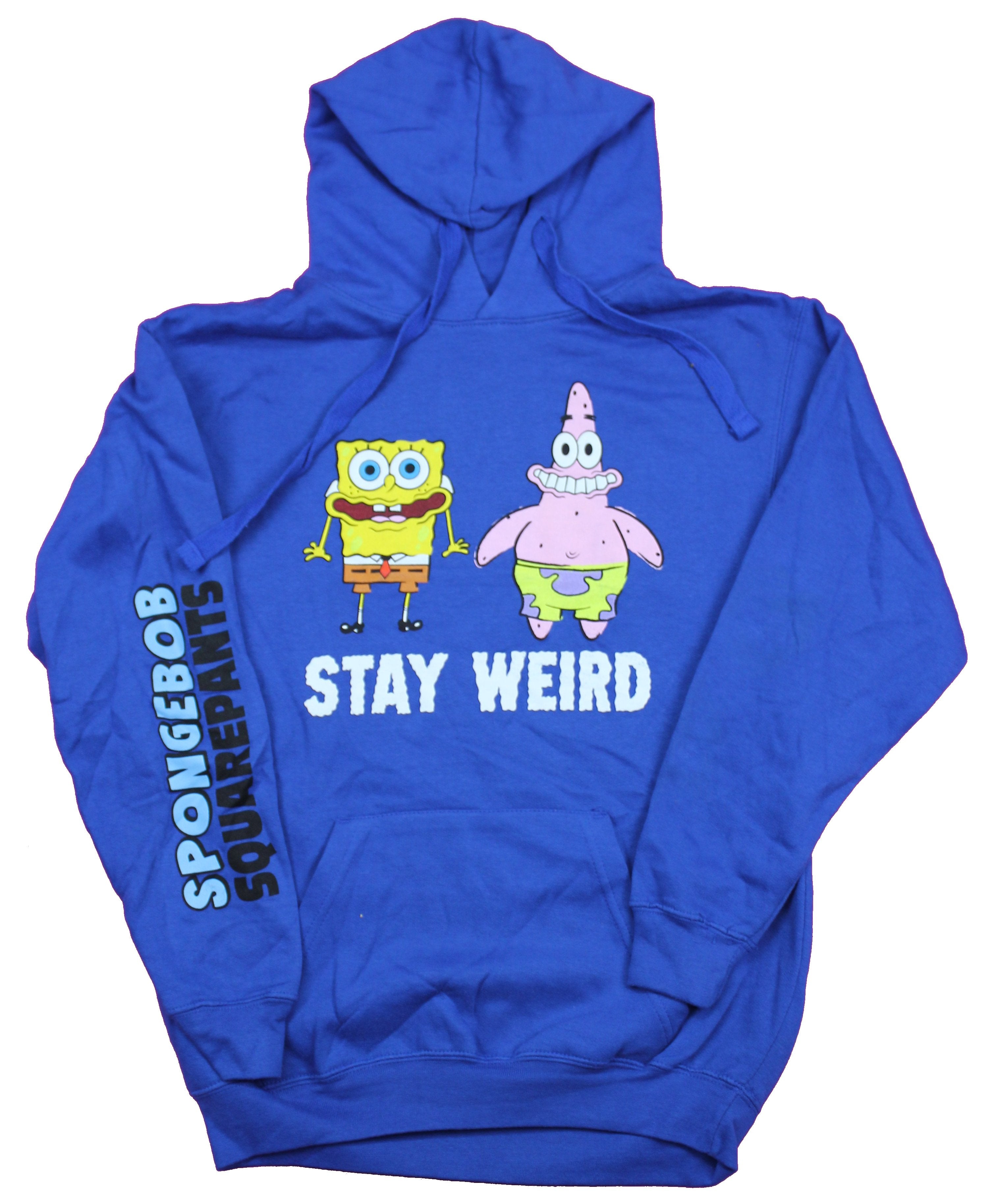 Spongebob Squarepants Pullover Hoodie - Stay Weird Bob & Patrick Image