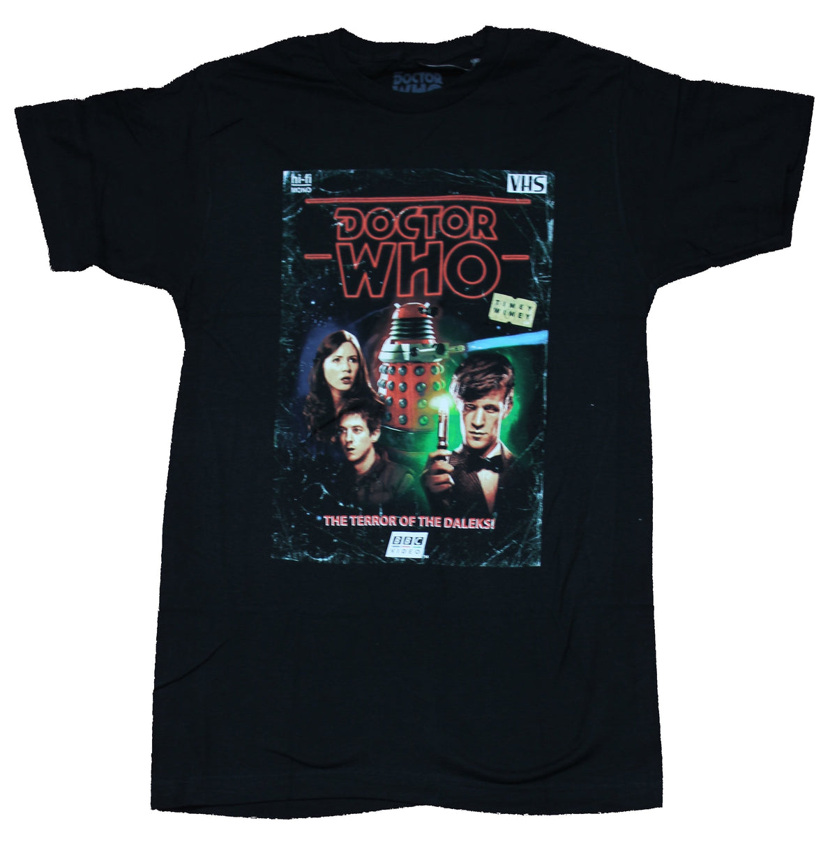Doctor Who Mens T-Shirt - Terror of The Daleks Video Cover Image ...