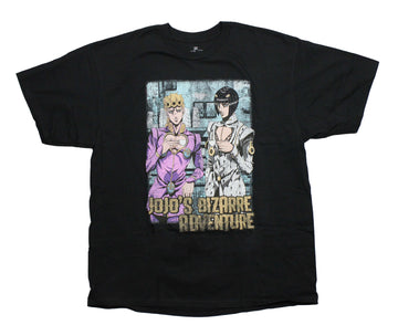 Jojo's Bizarre Adventure Mens T-Shirt -  Duo Drinking & Hugging On Back
