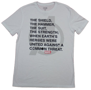 The Avengers Mens T-Shirt  - The Shield Hammer Suit Strength Quote
