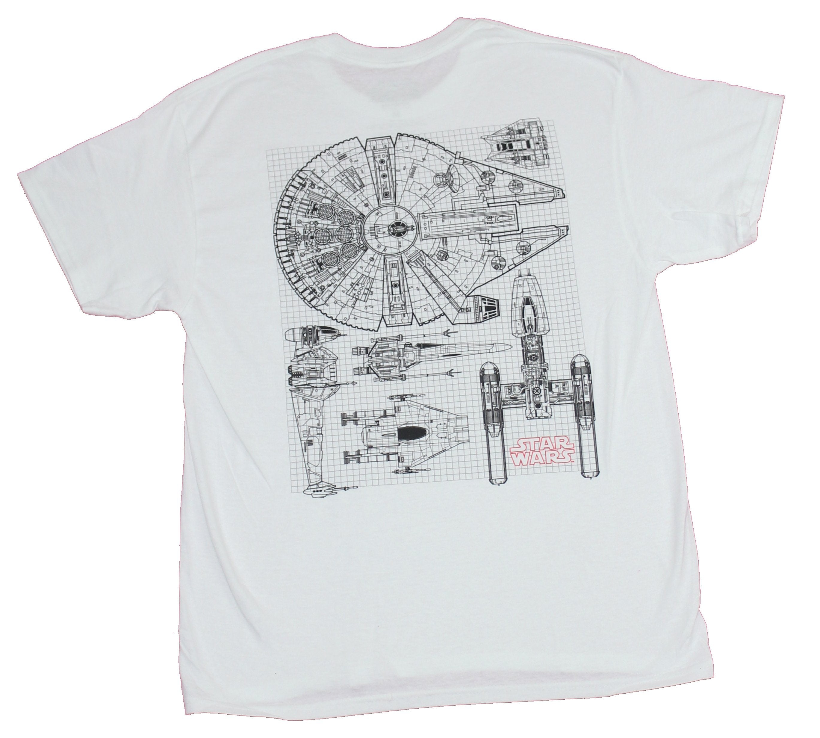 Star Wars Mens T-Shirt - Schematics of 5 Rebellion Ships Back Image